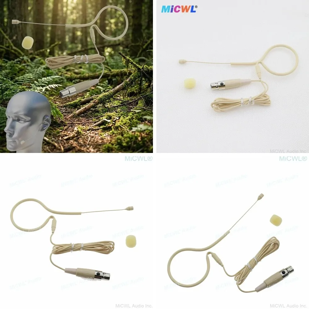 Micrófono de Gancho de Una Sola Oreja Beige para Shure UR1 BLX SVX ULX SLX UR4D Bodypack, Micrófono Inalámbrico de Edición Limitada MX153