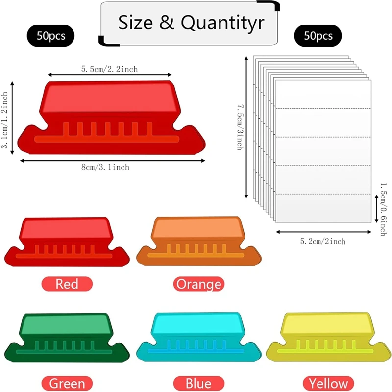 50 шт. подвесные этикетки для папок с 50 вставками, 2 дюйма для подвешивания этикеток для папок с файлами Подвесные этикетки для файлов