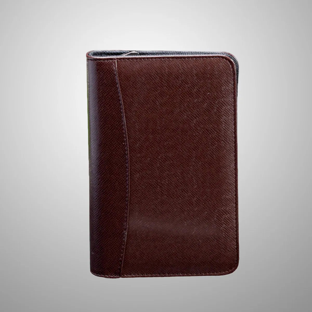 

PU Cover A5 Zipper Notebook Loose-Leaf Business Notepad Coffee Deluxe 6-Ring Binder Calculator Cardholder Travel Office