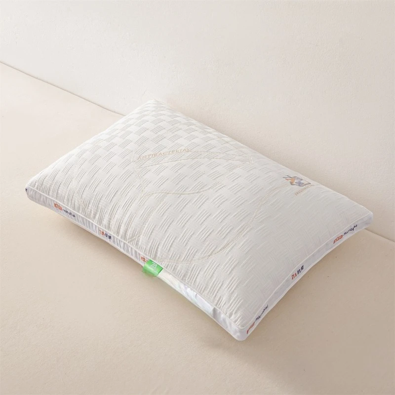 

2025 new solid color antibacterial pillow household cervical spine care to help sleep student dormitory single pillow