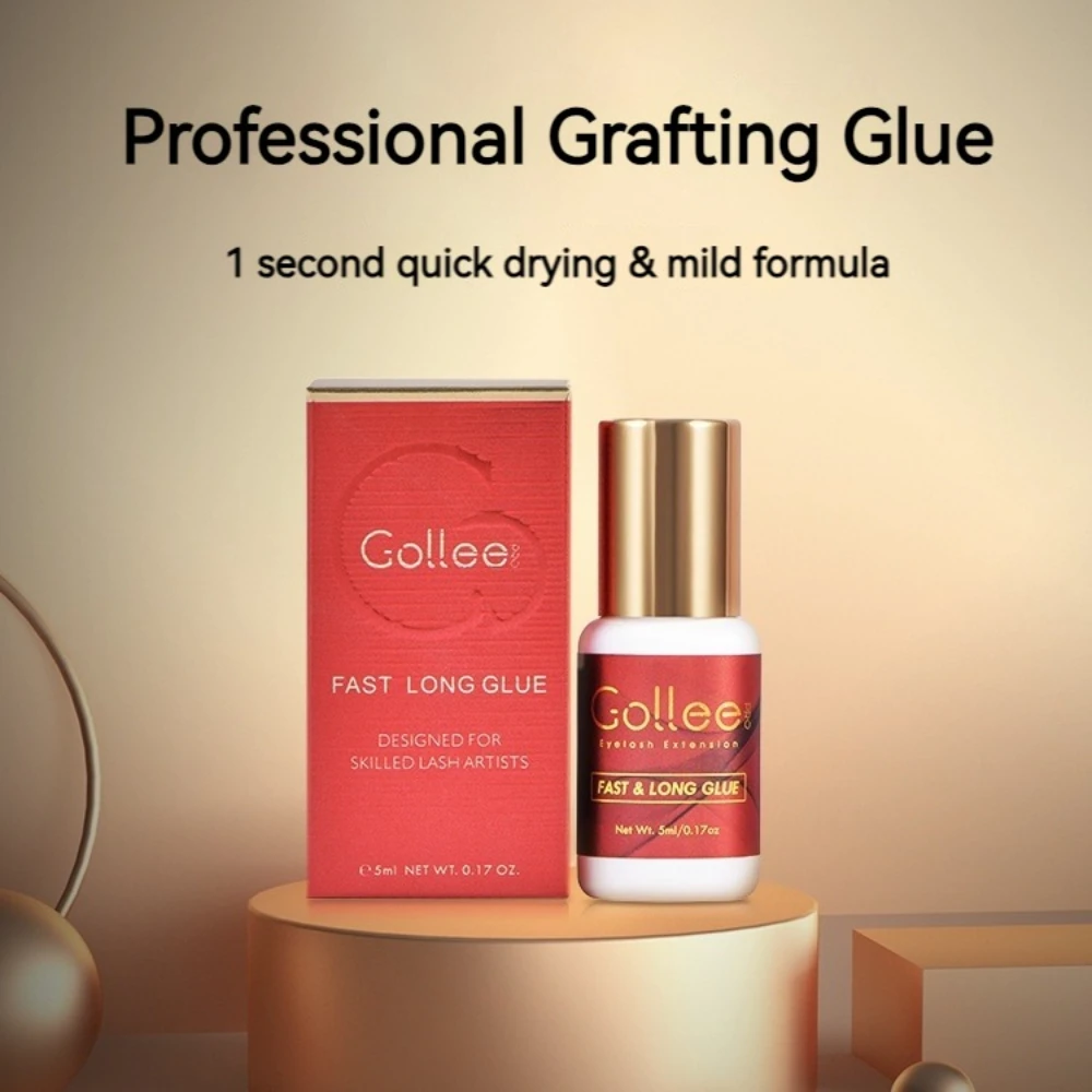 

Gollee 8 Weeks Long Lasting Eyelash Extension Glue Waterproof 1s Fast Drying Black Lash Extension Adhesive Glue Maximum Bonding