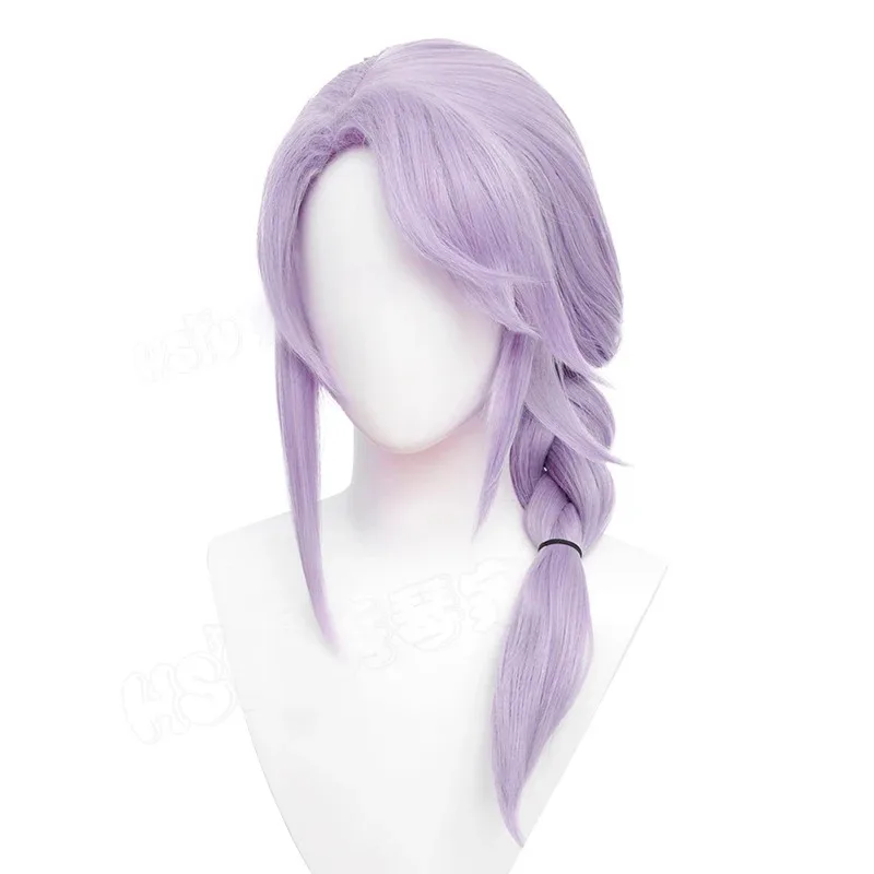 جديد! Hythlodaeus شعر مستعار اصطناعي أنيمي FF14 طويل 60 سنتيمتر الضوء الأرجواني التقلبات جديلة تأثيري أنيمي شعر مستعار مقاومة للحرارة الباروكات + غطاء شعر مستعار