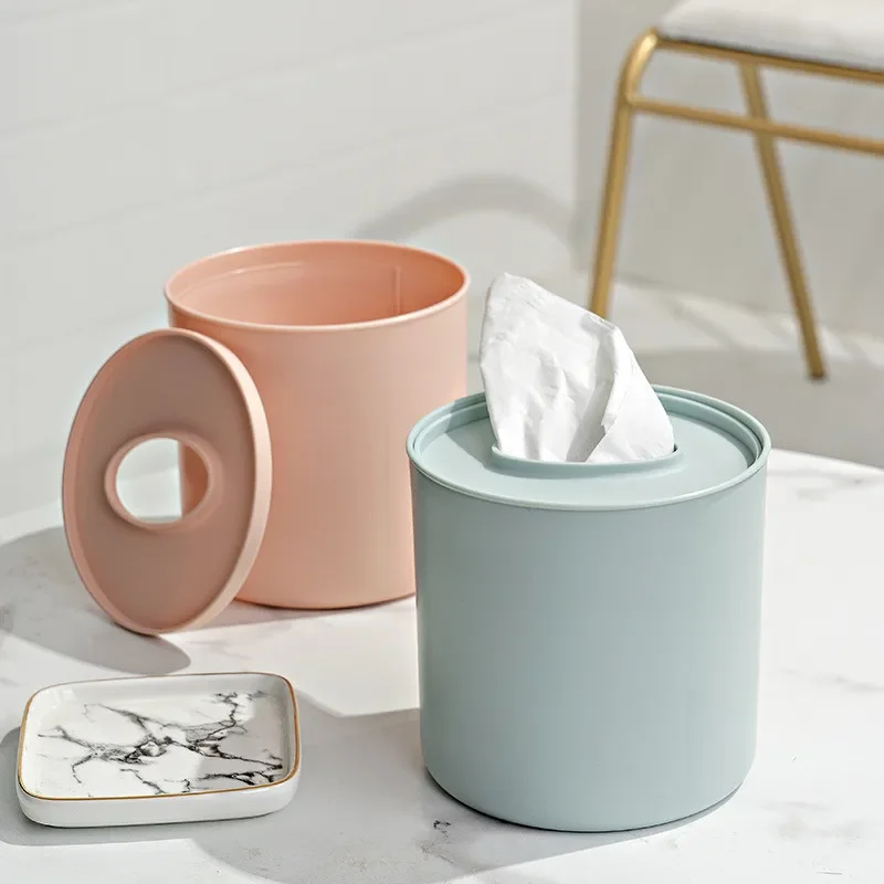 

Circular Tissue Box Paper Drawing Living Room Household Creative Simple Nordic Paper Drawing Box Desktop Tea Table Napkin Carton