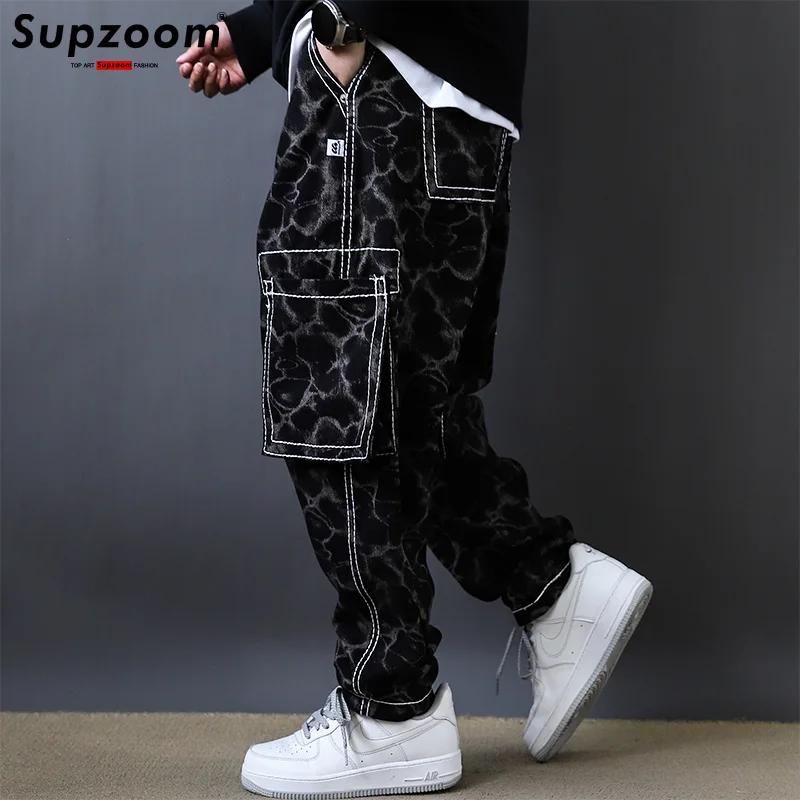 Supzoom New Arrival Top Fashion Street Hip Hop Loose Cotton Pockets Selling Leopard Print Casual Cargo Pants