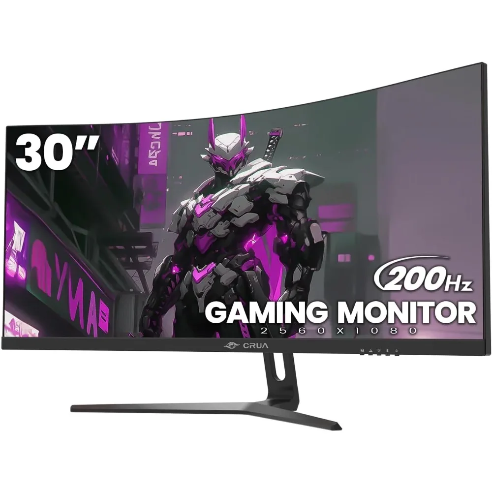 จอภาพสําหรับเล่นเกมแบบโค้ง 30", 144Hz(HDMI)/200Hz(DP) จอคอมพิวเตอร์แบบกว้าง, หน้าจอ VA WFHD(2560 * 1080P),21:9,1500R,