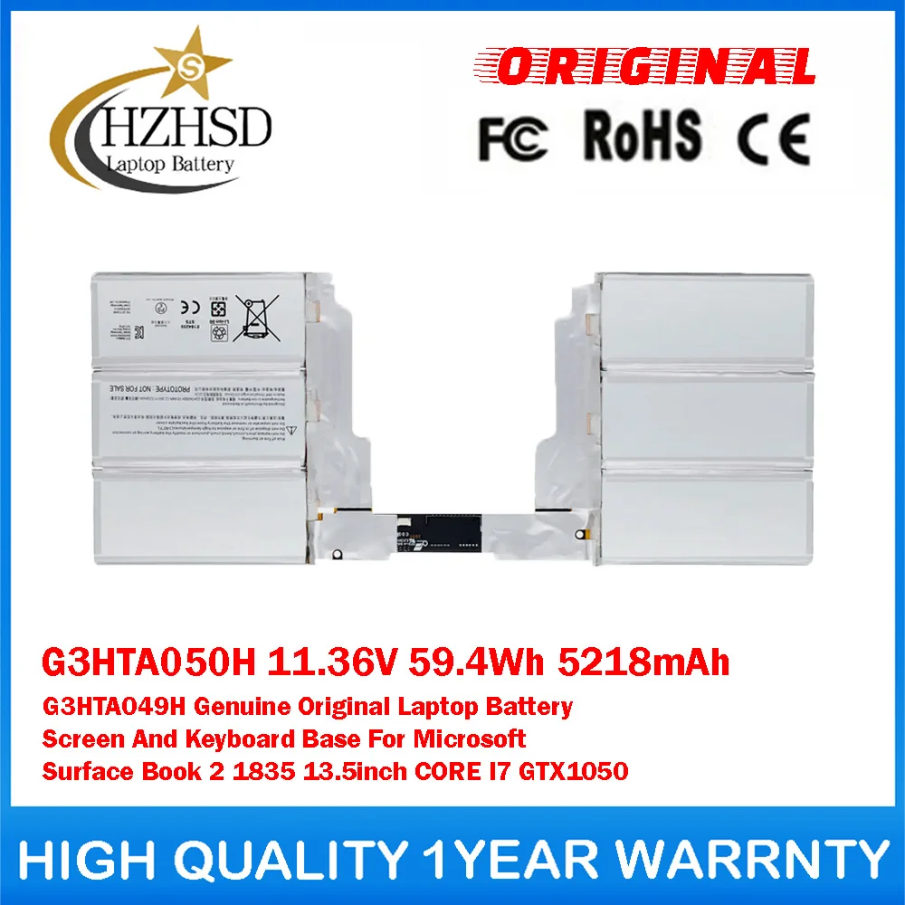 

G3HTA050H 11.36V 59.4Wh 5218mAh G3HTA049H Genuine Original Laptop Battery Screen And Keyboard Base For Microsoft Surface Book 2