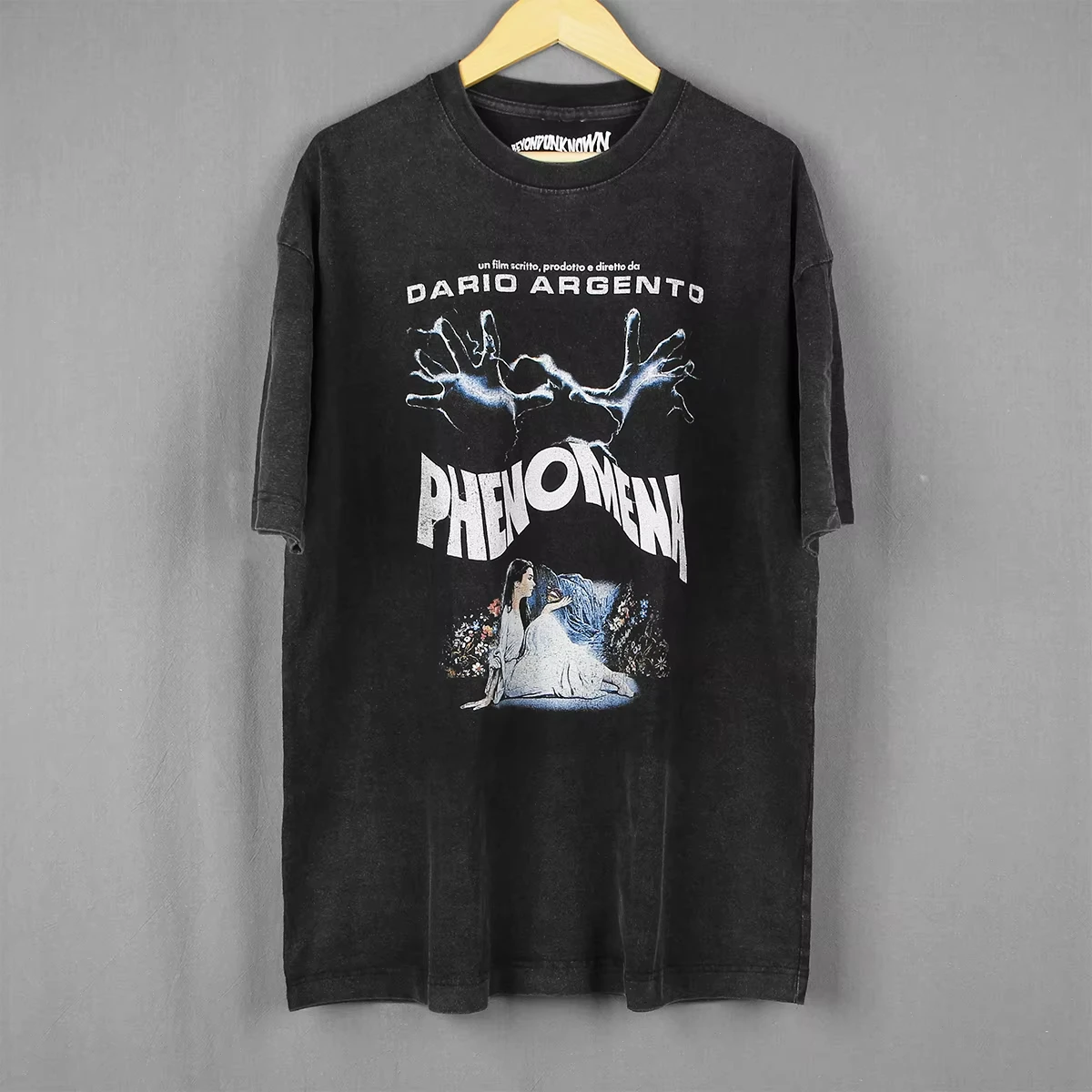 Camiseta Phenomena dos anos 80, filme de terror Dario Argento Suspiria Jennifer Connelly Inferno, masculina, lavada, manga longa, algodão.