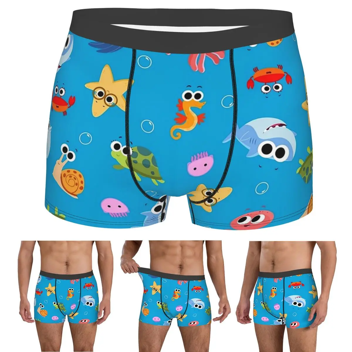 

Трусы-боксеры, шорты Finny The Shark, мужские вентилируемые трусы для Homme, мужской подарок бойфренду