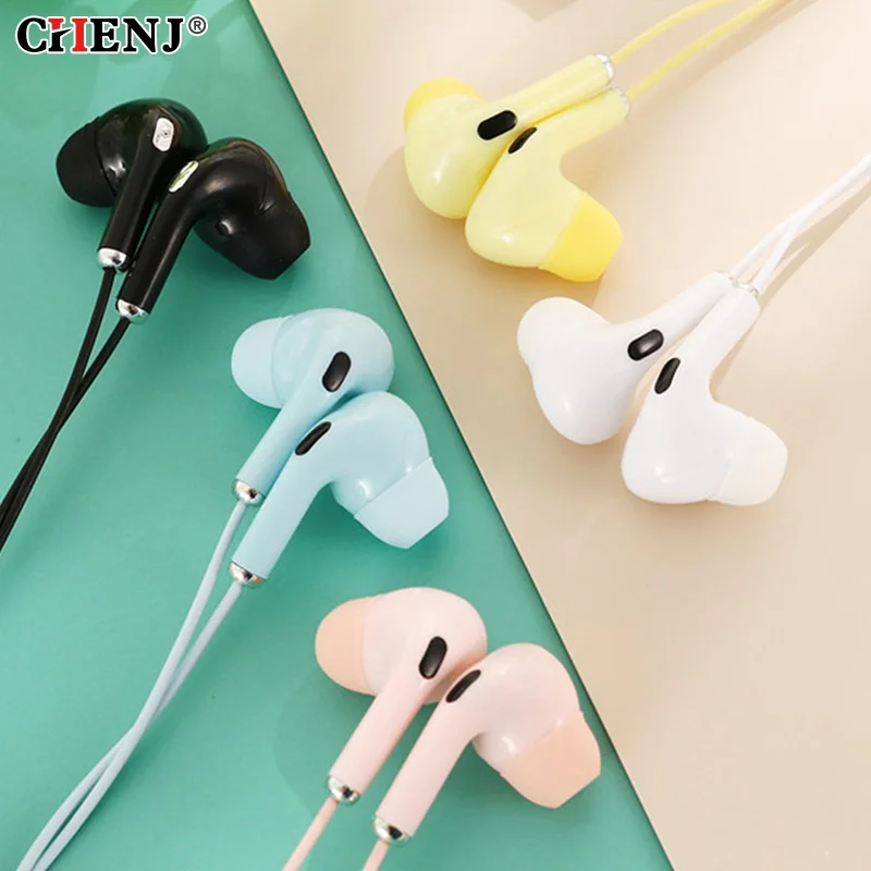 3.5mm Wired Headset High Definition In-Ear Sport Headset with Mic Portable Noise Canceling Wired Headphones for Mobile Phones