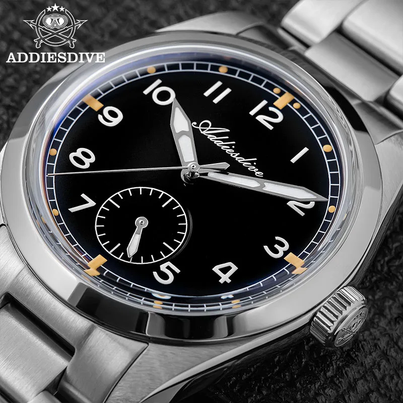 Jam Tangan ADDIESDIVE Custom Logo 36mm Pria Quartz VH60 BGW9 Luminous 10Bar Tahan Air Stainless Steel AD2099