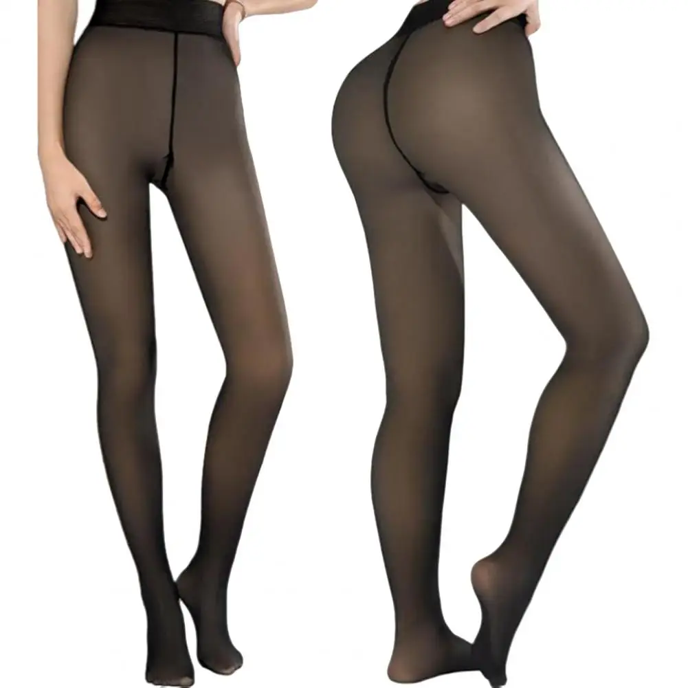 النساء صوف مبطن طماق الشتاء شير الدافئة جوارب طويلة وهمية شفافة الحرارية سميكة الجوارب الورك رفع جوارب طويلة #1