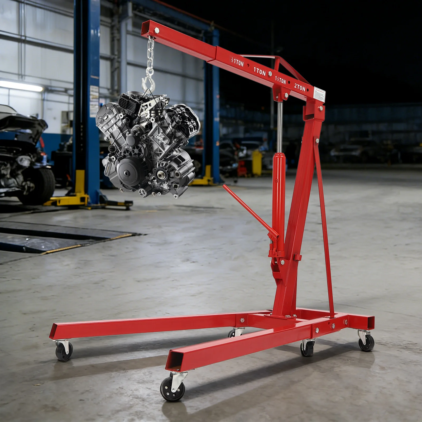 Engine Hoist Crane - 2T Folding Hydraulic Crane, Engine Hoist