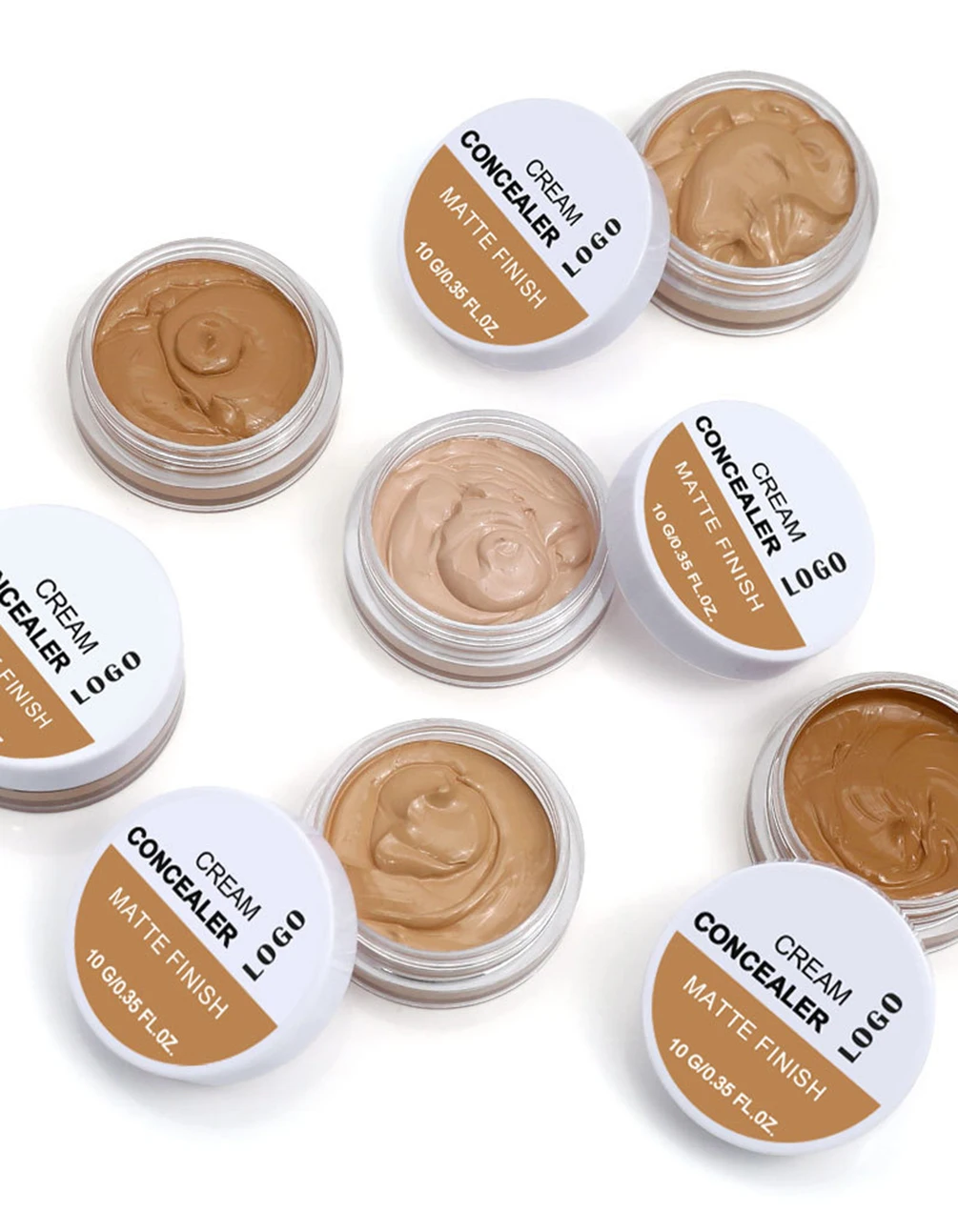 22-color العلامة الخاصة المخفي كريم شعار مخصص صندوق أبيض جرة بلاستيكية مستديرة من ماتي كونتور تعديل ماكياج الوجه الطبيعي