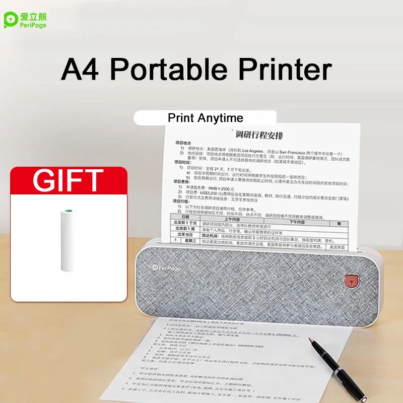 Peripage A40 A4 Portable USB BT Wireless Mini Hand Thermal Label Pocket Printer Sticker Machine for Mobile Phone