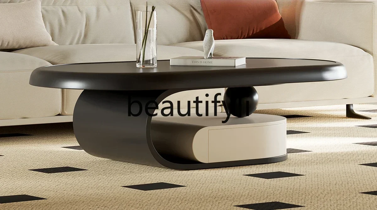 

ls 42French retro coffee table household simple modern light luxury medium ancient oval coffee table