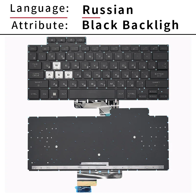 NEW English/Russian/Spanish Keyboard For Asus TUF Air FX516 FX516P FX516PC FX516PE FA516 Laptop White Backlit