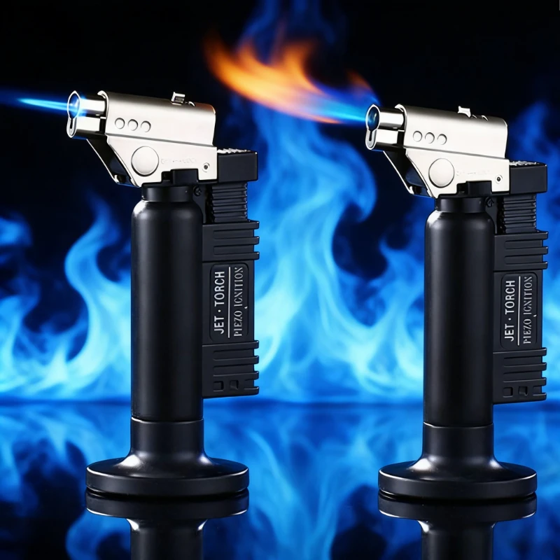 

Portable Switchable Torch Flame& Open Flame Welding Gun Lighter Miniature Blue Flame Baking Spray Gun Lighter for Kitchen BBQ