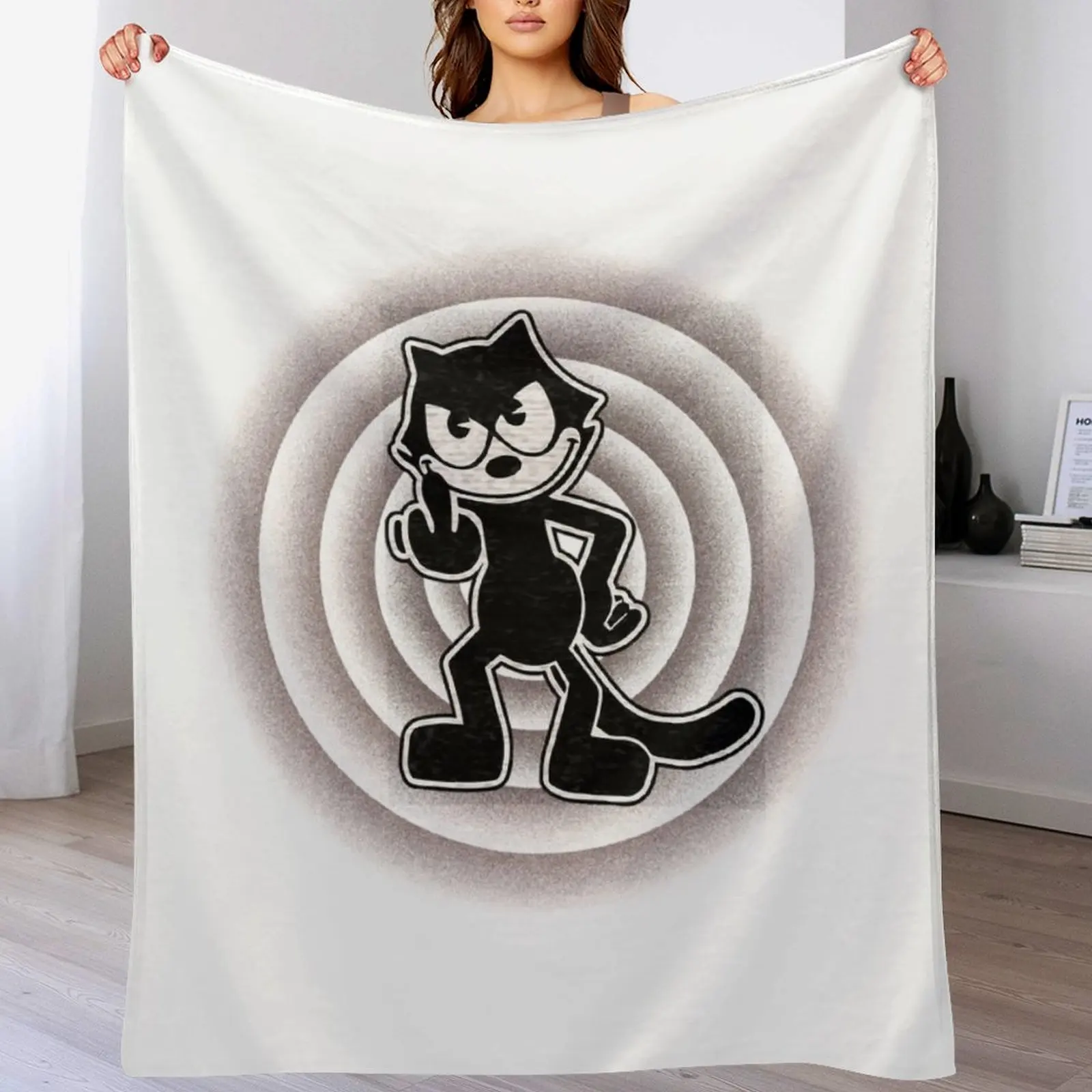 

Felix flips the bird Throw Blanket Multi-Purpose Vintage Blankets For Bed Baby Blankets