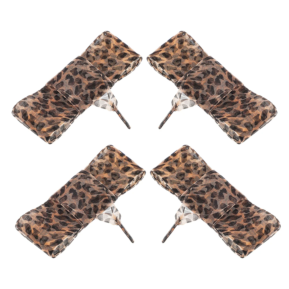 

2 Pairs 4CM Wide Shoelaces Leopard Ribbon Polyester Sneakers Accessories Shoes Ribbon Shoe Laces Women Fat Laces