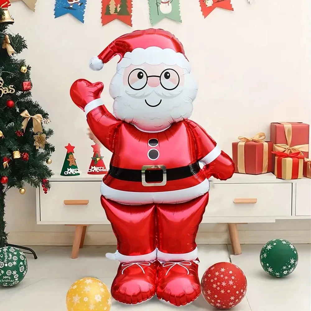 Christmas Decorations Extra Large Standing Santa Claus Reindeer Snowman Foil Balloons Xmas Party New Year 2024 Navidad Supplies