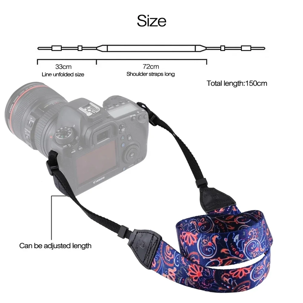 PULUZ Retro Ethnic Style Multi-color Series Butterflies Shoulder Neck Strap Camera Strap for SLR / DSLR Cameras Accessories