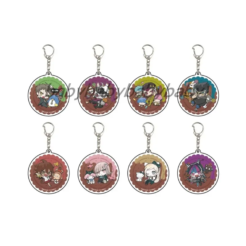 Game Hinata Hajime Mioda Ibuki Owari Akane Gandamu Souda Kazuichi Keychain Doll Anime Acrylic Keyring Pendant for Gift