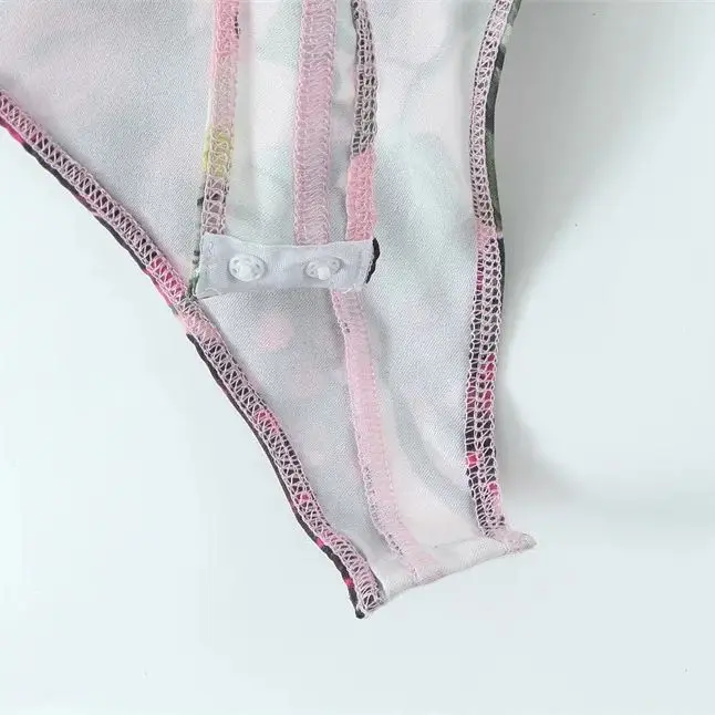 Jumpsuit Punggung Terbuka Cetak Wanita Atasan Tabung dengan Gesper Bawah Atasan Suspender Musim Semi Musim Panas Celana Ketat Chic Slim Fit Kasual Baru