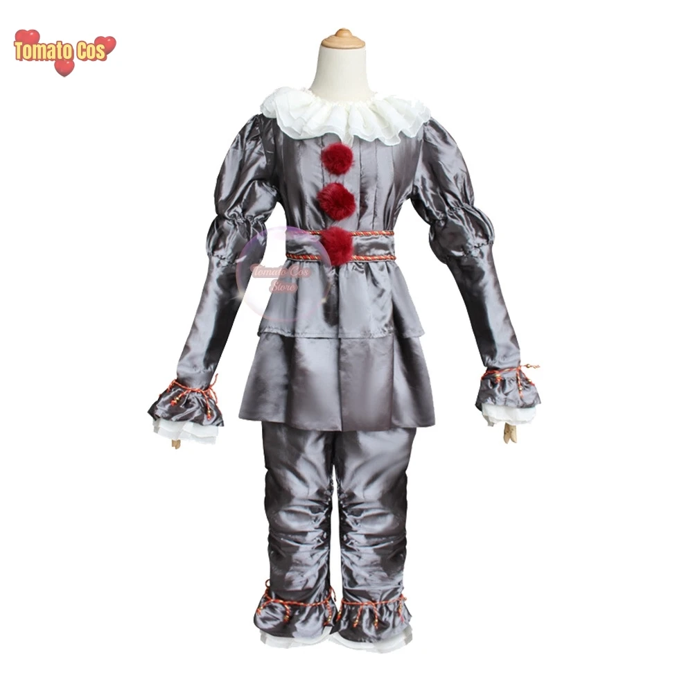 Disfraz de Cosplay de Pennywise para adultos y niños, traje de Peluca de payaso Stephen, traje de miedo para Halloween, fiesta de terror, Carnaval, mascarada, vestido, pantalones, traje