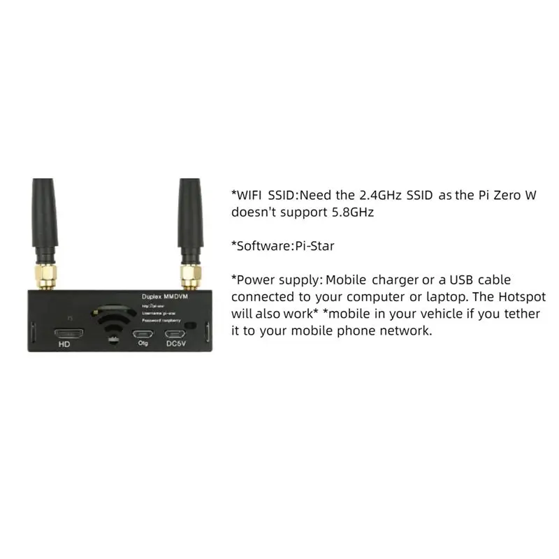 QWE-Duplex MMDVM Hotspot Wifi Digital Voice Modem Supports DSTAR/ P25/DMR For Raspberry Pi 3/Zero W view 2