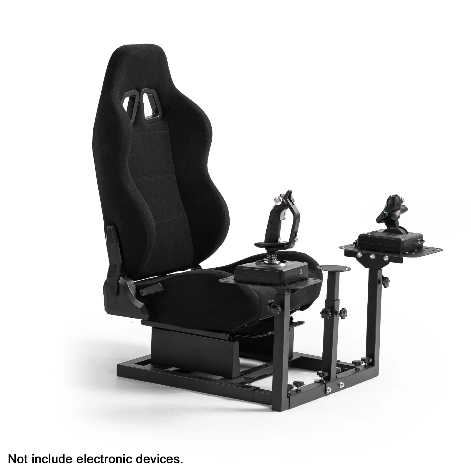 Cockpit de simulateur de vol Minneer avec siège noir compatible avec Thrustmaster Hotas Warthog Sim Gaming Stand sans volant, pédale, frein à main