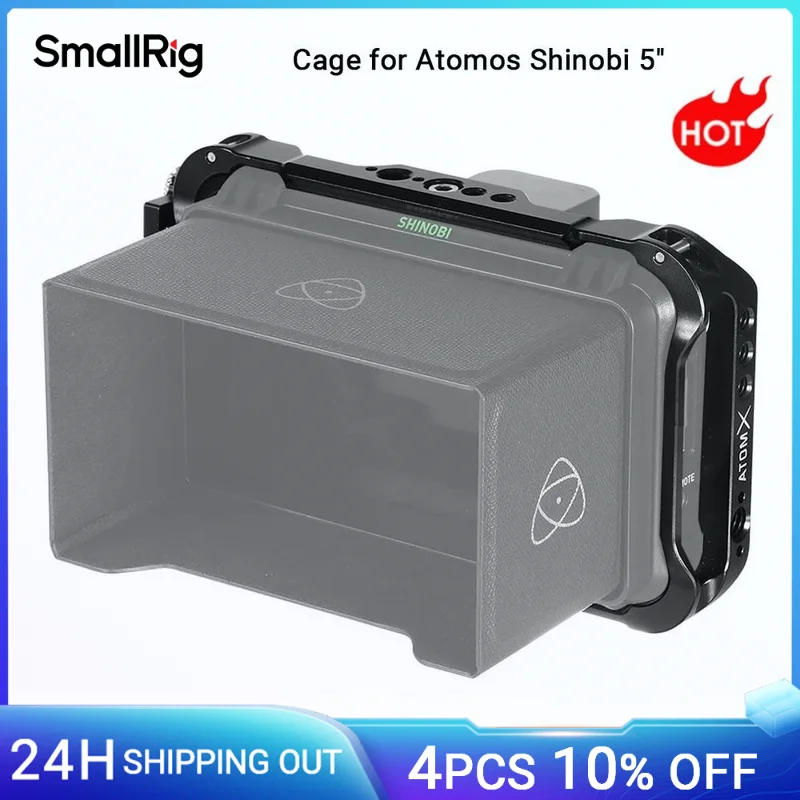 SmallRig AtomX 5 Inches Camera Cage for Shinobi Form-fitting Cage With Cable Clamp with NATO Rails ARRI Locating Holes 2305