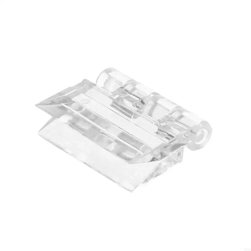 Y08D 10Pcs Durable Clear Transparent Acrylic Plastic Folding Hinges Perspex Hinge For Storage Box Link Showcase Furniture