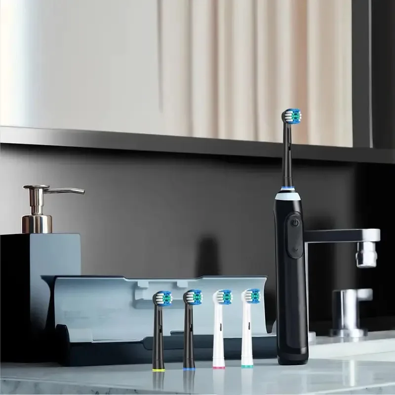 رؤوس فرشاة بديلة سوداء لتنظيف الفم الأساسي - فوهة فرشاة الأسنان الكهربائية