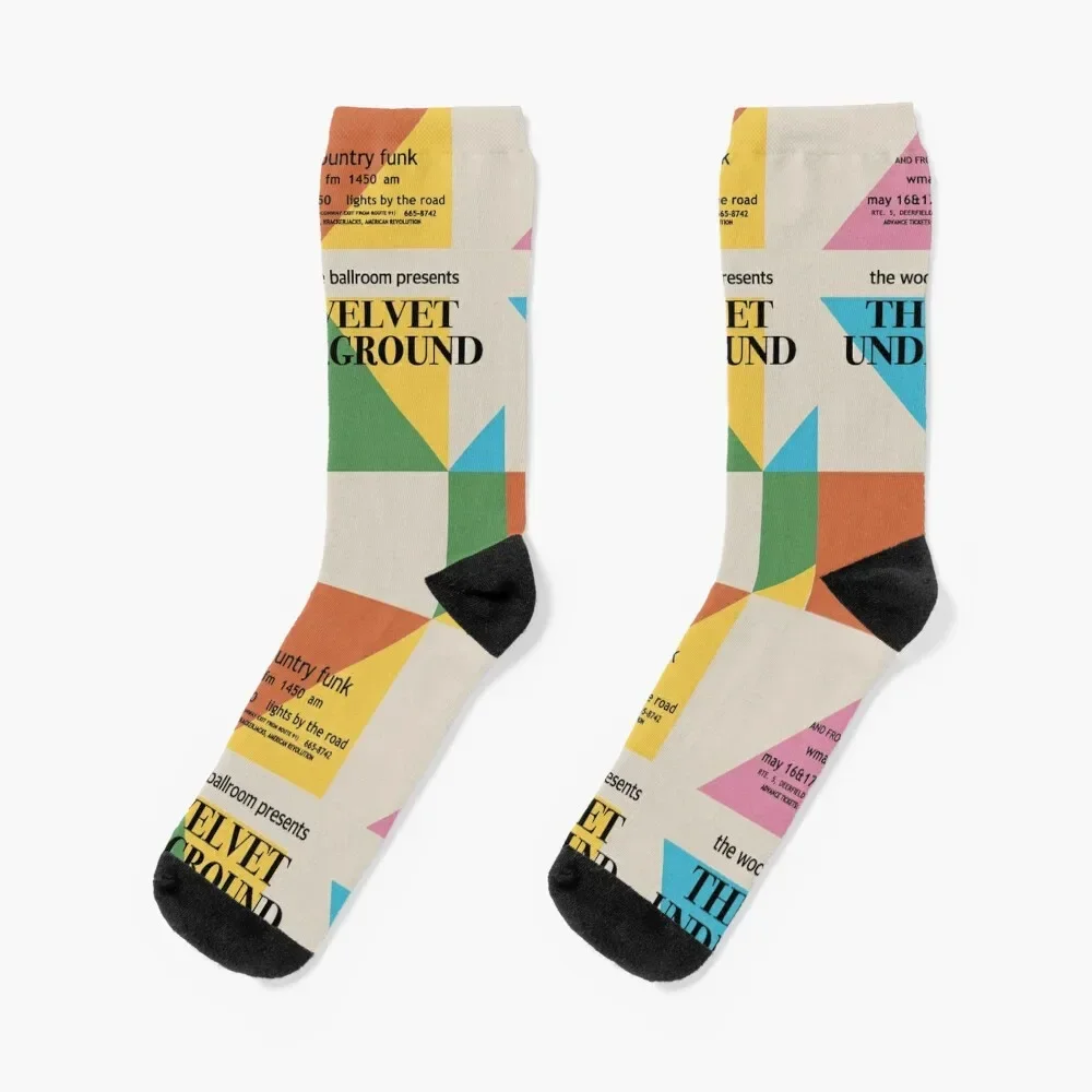 Velvet Underground Vintage 1960s woodrose ballroom Promo Poster Socks designer custom sports colored Socks Woman Men's