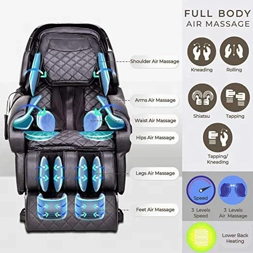 Luxury Full Body Electric Reflexology Comfortable Zero Gravity Massage Chair 4D   Air Pressure Office Massage Chair