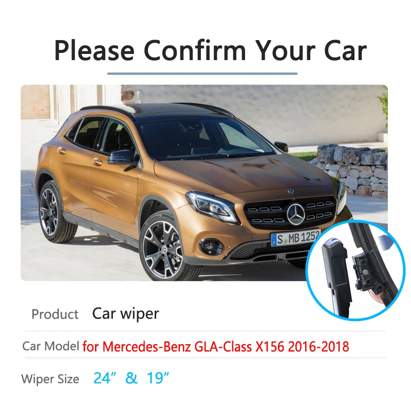 Escobillas de limpiaparabrisas para Mercedes Benz GLA X156, accesorios para coche, GLA180, GLA200, GLA220, GLA250, GLA45, 200, 220, 250, 200d, 220d