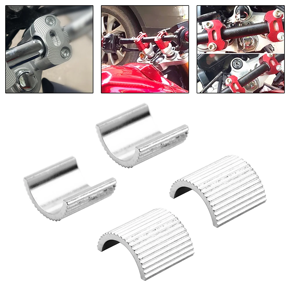 

4pcs Bike Handle Bar Clamp Adapters Handlebar Riser Spacers 22mm to 28mm Aluminum Spacers for Bicycle Motorcycle