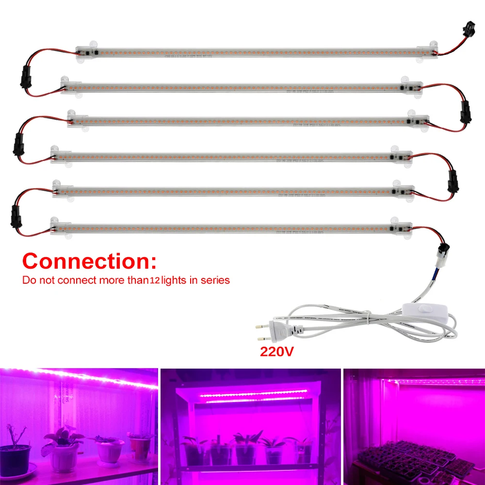 LED Grow Bar Light, Espectro Completo, Phytolamp, Plantas de Interior, Estufa Hidroponia, Barraca, Mudas, Tubo, 220V, 7W