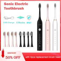 Sonic Electric Toothbrush Whitening Tooth Brush IPX7 Waterproof Oral Care Rechargeable Automatic Adult Powerful Smart Toothbrush