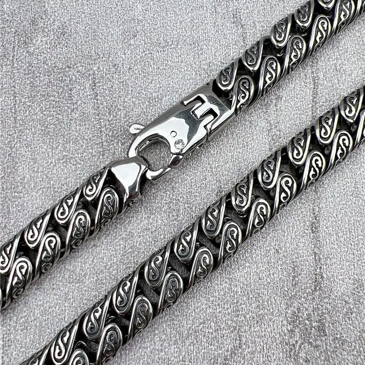 S925 Sterling Silver Women's Necklace Men's New Fashion Jewelry Personalized Versatile Retro Punk party Dragon pattern chain