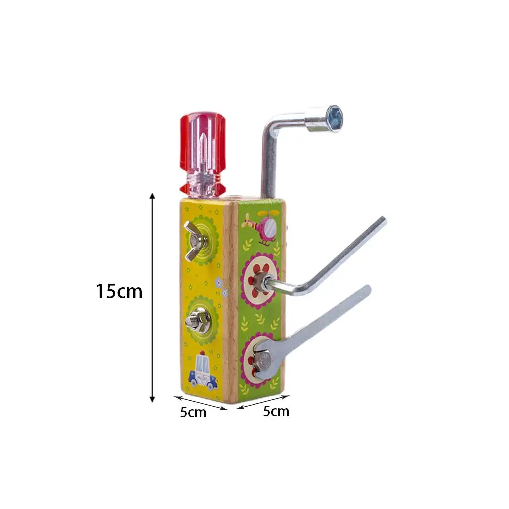 Conjunto de ferramentas de jogo de placa de parafuso montessori de 14 peças para habilidade básica prática pré-escolar educacional precoce