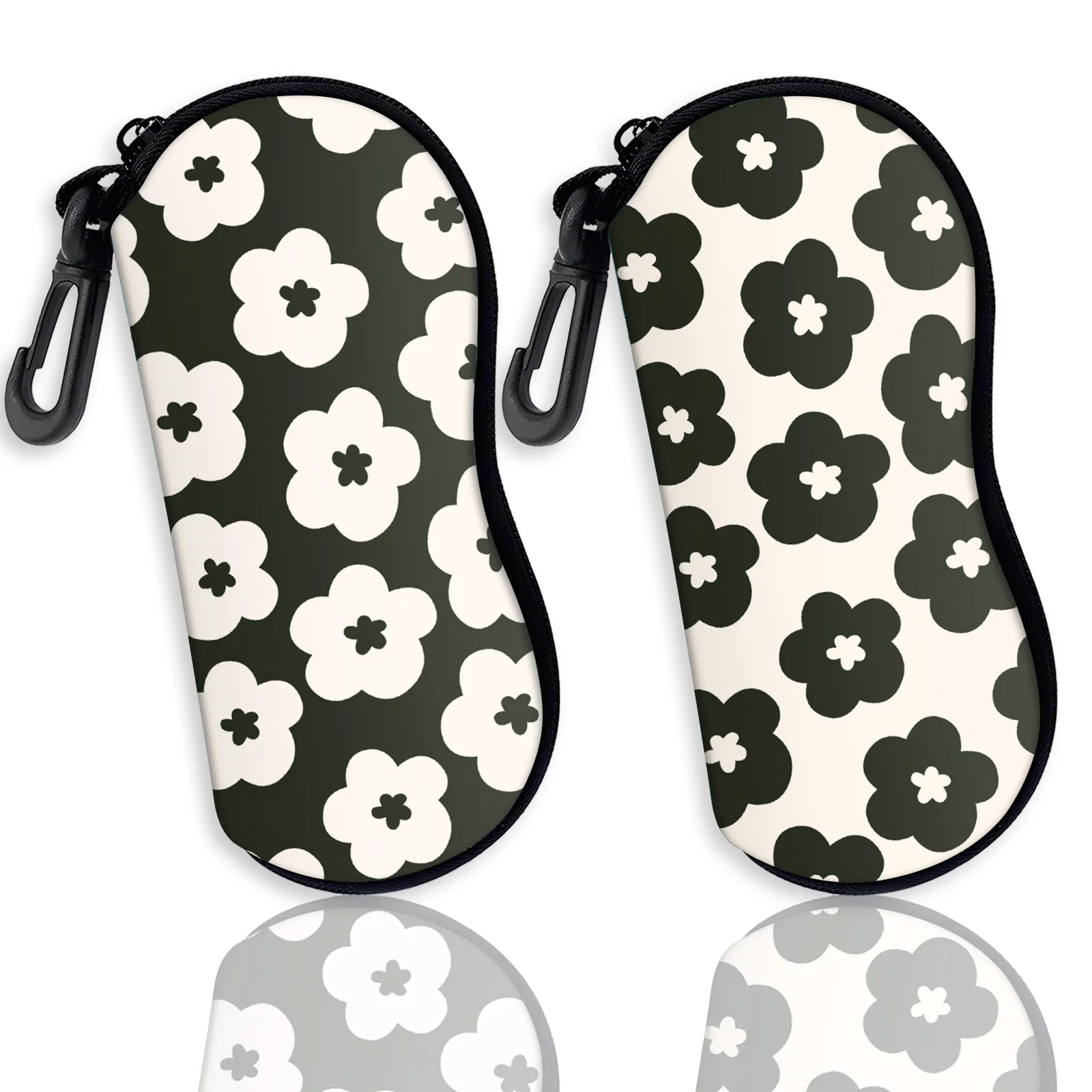 1Pcs Soft Sunglasses Case,Neoprene Zipper Glasses Pouch,Portable Eyeglasses Ba
