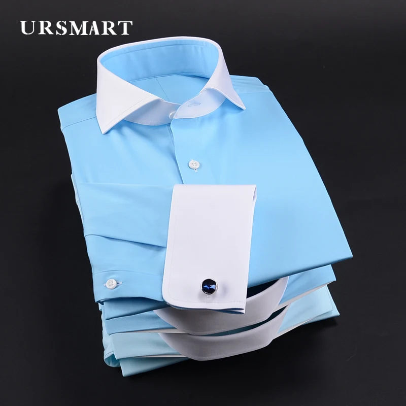 Spring and autumn  men's shirt slim fit long sleeved shirt fashion pointed collar mens shirts casual