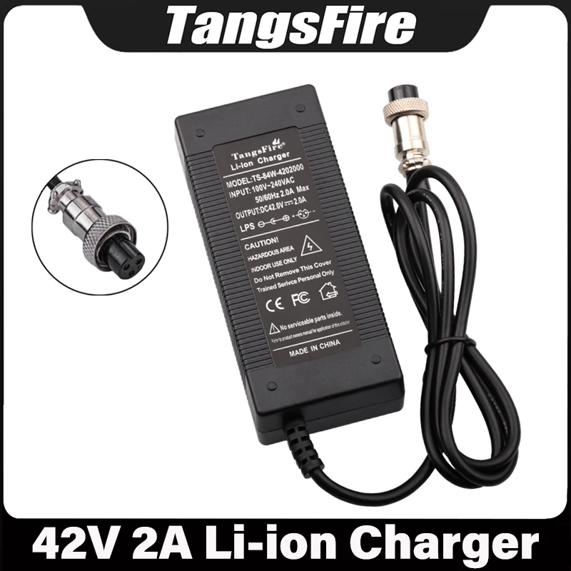 42V 2A Smart Li-ion Battery Charger 10Series For 36V Electric Bicycle Lithium Battery Pack Charger GX16 High Quality Connector