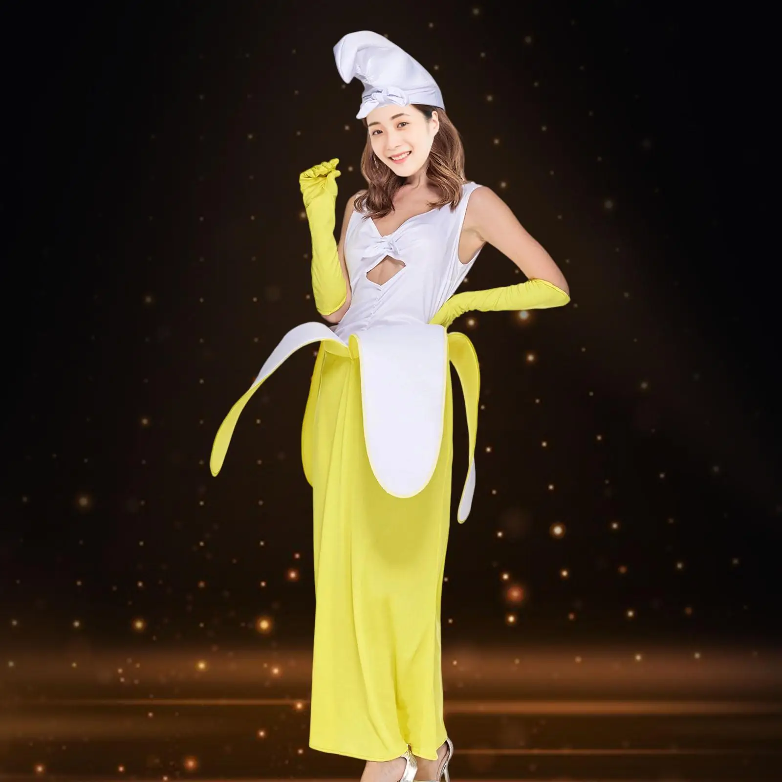 Banana Costume Dress Party Favor for Women Lady for Holidays Stage Performance