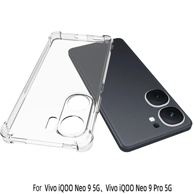 

Shockproof Case for IQOO Neo9 5G V2338A Clear Airbag Silicone TPU Back Cover Soft Phone Air Cushion Case for IQOO Neo 9 Pro 5G