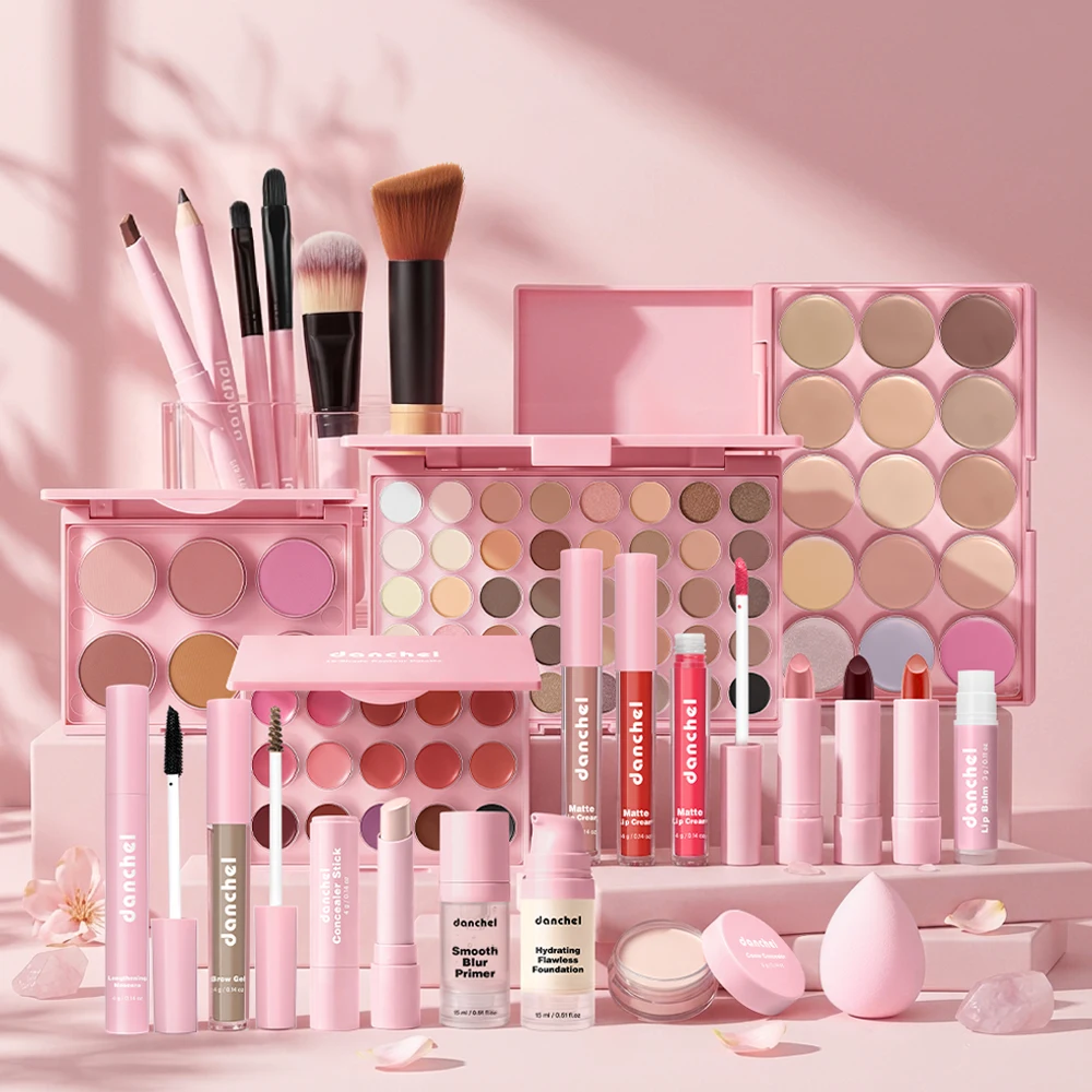 All In One Makeup Kit Makeup Set for Full Face Base Concealer Contour Highlight Blush Palette Eyebrow Pencil Eye Shadow Lip