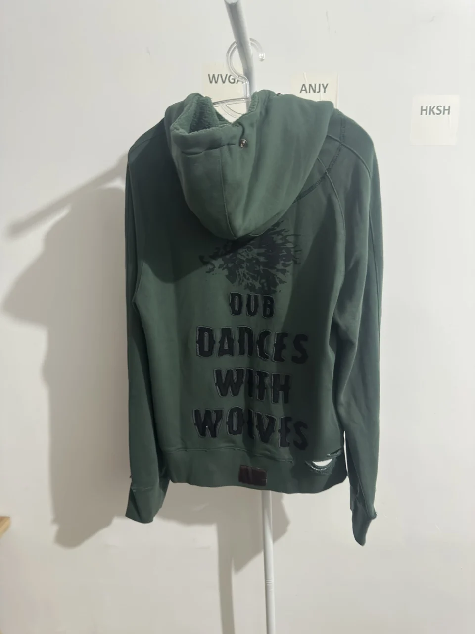 HKSH Spring Autumn New Men Tide Dark Punk Visual Style Patchwork Embroidered Letter Sweatshirt Distressed Hooded Hoodies HK26825