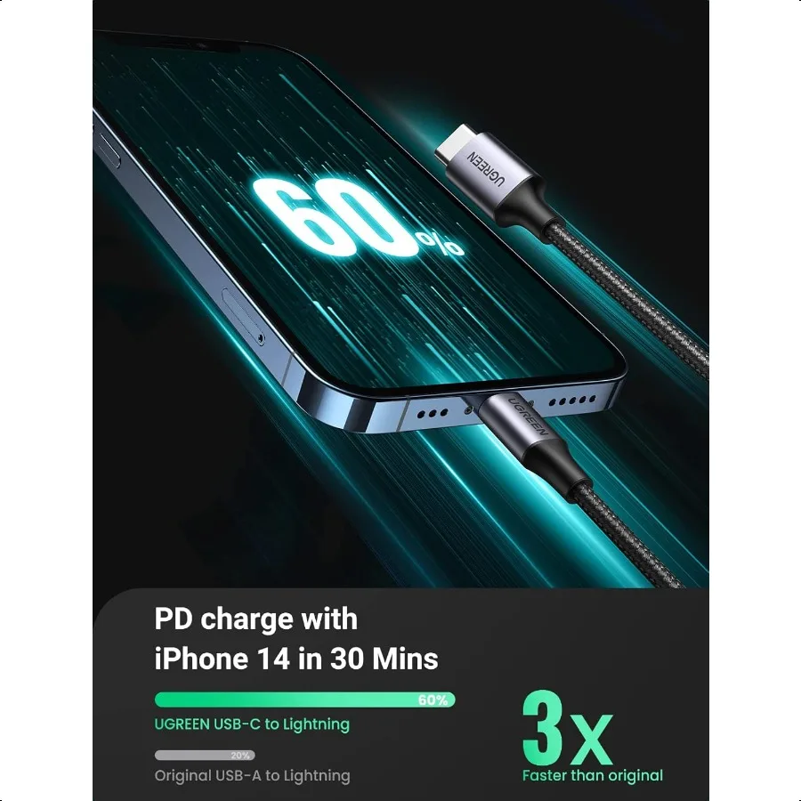 كابل USB C إلى Lightning كابل Lightning بشهادة 6FT MFi متوافق مع iPhone 14 14 Pro 14 Pro Max iPhone 13 12 11 X XR