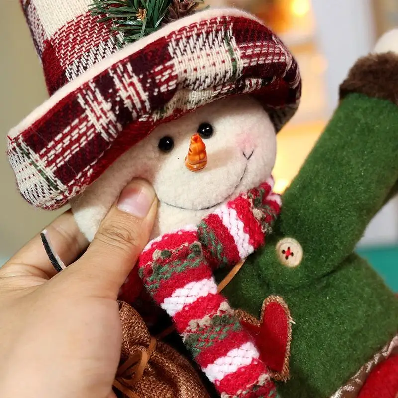 Santa Snowman Deer Christmas Curtain Buckle Cartoon Hanging Doll Plush Doll Curtain Holder Home Ornament Festival Supplies